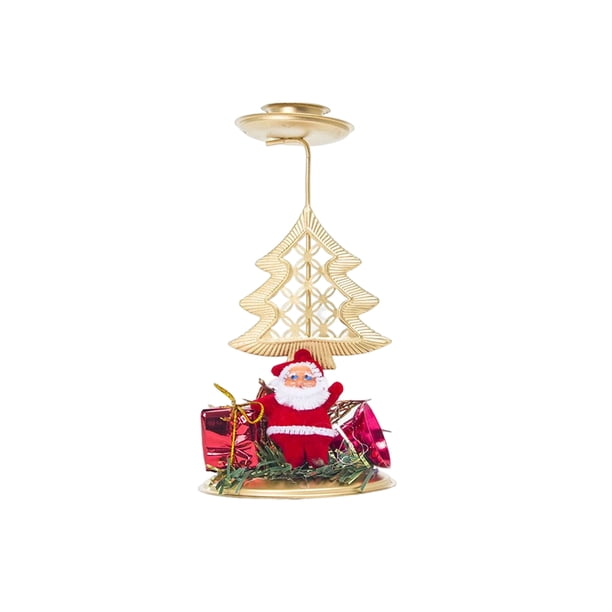 Inteprter Portavelas de Navidad, candelero para fiestas, comedor, restaurante, de Bar, centros de mesa, suministros de decoración Artesanía Árbol de Navidad Inteprter HA074984-01