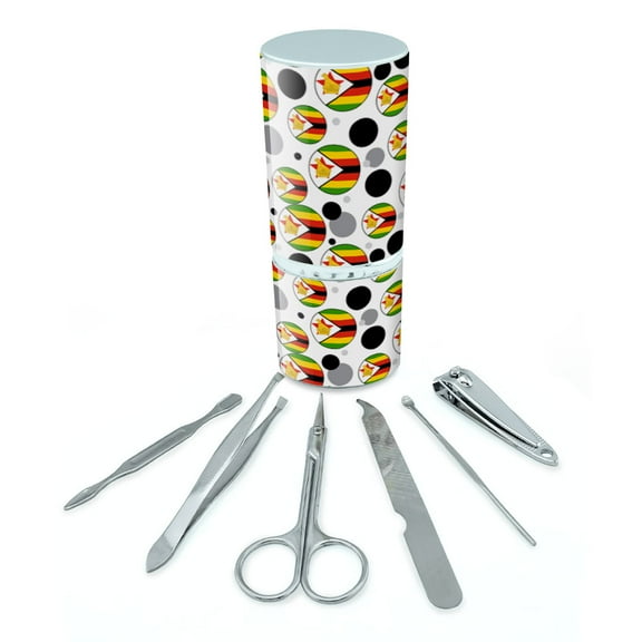 Zimbabwe National Country Flag Manicure Pedicure Grooming Beauty Care Travel Kit