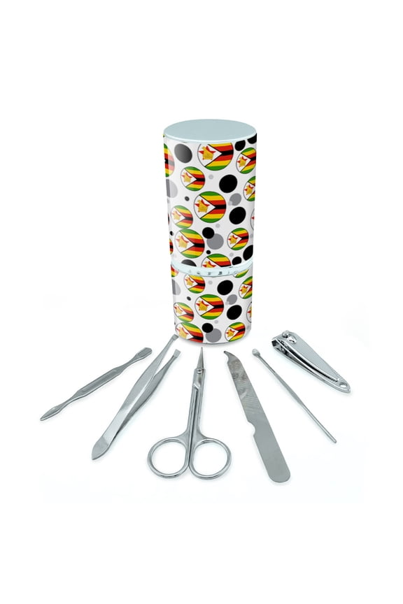 Zimbabwe National Country Flag Manicure Pedicure Grooming Beauty Care Travel Kit
