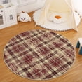 thumbnail image 4 of Garvee Plaid Area Rug 5x5ft Modern Round Washable Rug, Non Slip Stain Resistant Rug Geometric Carpet for Living Room Bedroom Home Office, Red, 4 of 9