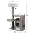 thumbnail image 2 of PetPals 4-Level Cat Tower with Curved Wood Hideaway, Paper Scratching Posts, Sisal Mat and Groomer, 2 of 9