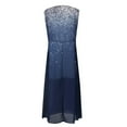 thumbnail image 5 of Bigersell Wedding Guest Dresses for Women Summer V-Neck Sleeveless Formal Midi Dress Pleated A-Line Flowy Dresses Asymmetrical Dress Style B-2 Evening Cocktail Party Dresses , Blue_C M, 5 of 5
