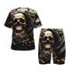 thumbnail image 1 of Balery Gold Rose Skull Conjunto de Pijama Infantil de Manga Corta con Estampado – Ropa de Dormir de Algodón Suave-XX-Large, 1 of 6
