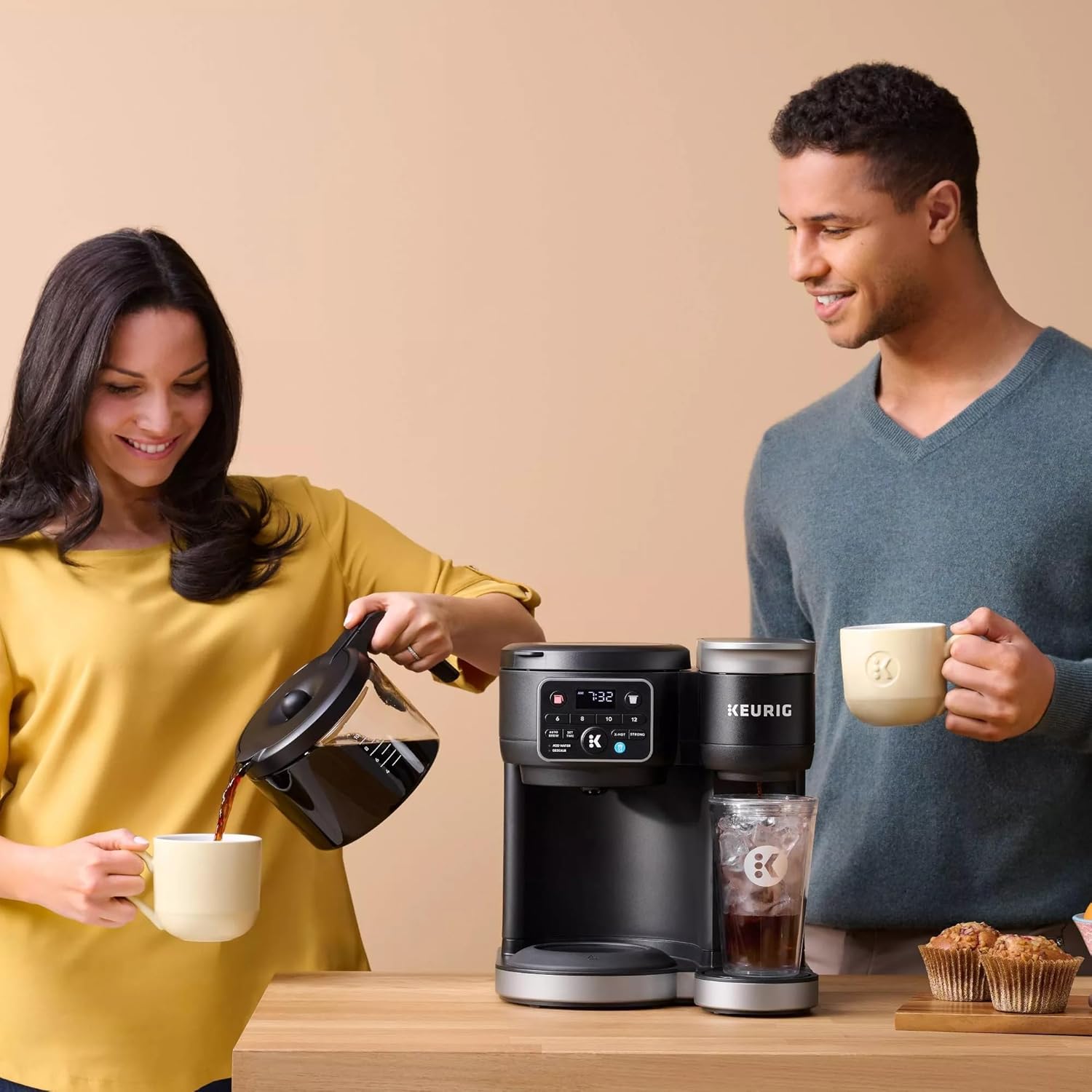 Restored Keurig K-Duo Gen 2 Hot & Iced Single Serve + 12-Cup Carafe Coffee Maker, 72 oz Reservoir (Refurbished)