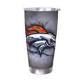 thumbnail image 1 of Taza térmica duradera de acero inoxidable 304 con tapa y pajita, temática del equipo de fútbol de los Broncos, taza térmica de acero inoxidable de 20 oz, taza para automóvil, adecuada para bebidas, 1 of 8