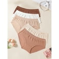 thumbnail image 4 of 5-piece solid color underwear, antibacterial, new autumn and winter style, comfortable and seamless briefs, 4 of 5