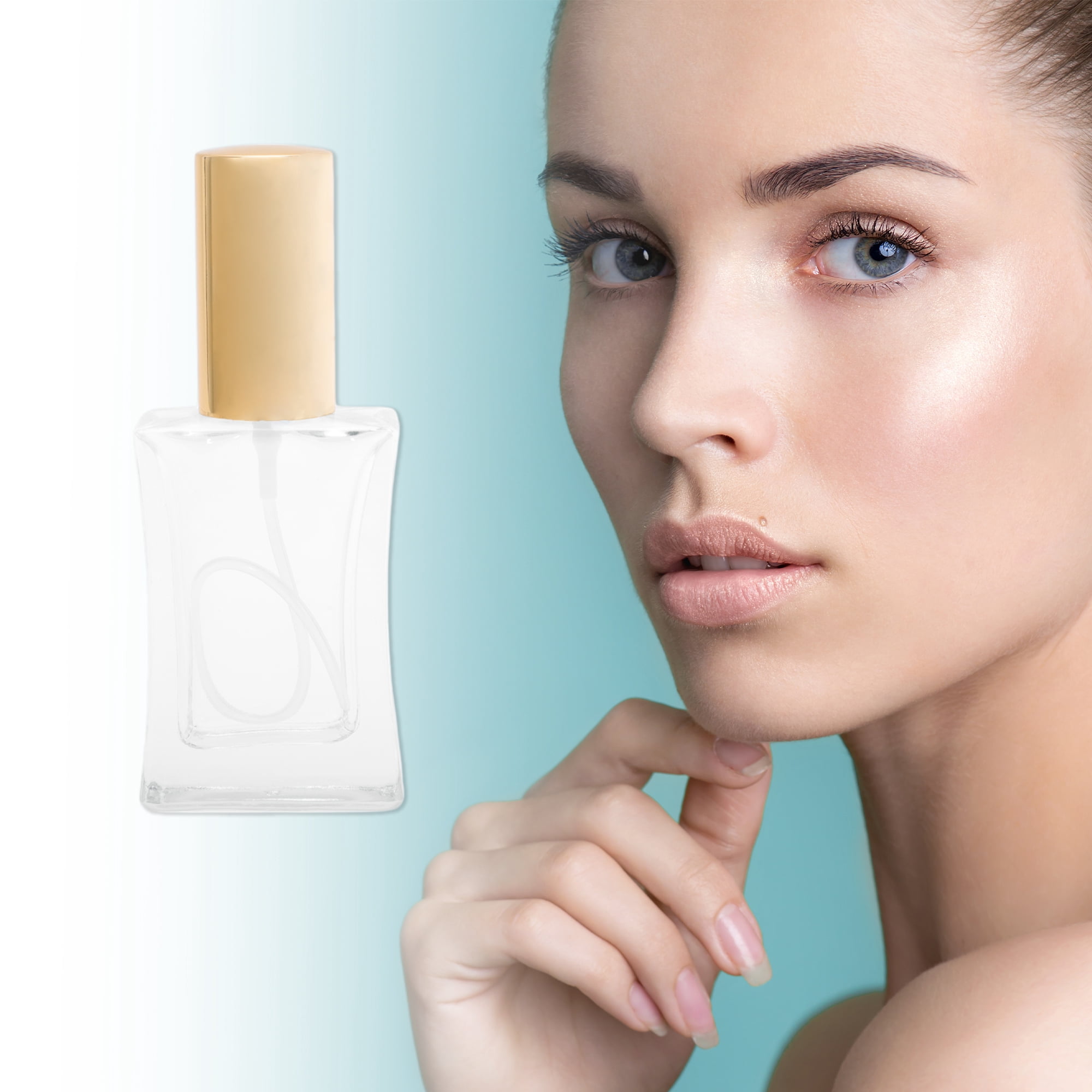 Unique Bargains Elegant 50ml/1.69oz Perfume Bottle with Spray Gold Slim Bottle
