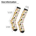 thumbnail image 2 of Xecao Retro Musical Pattern Adult Stockings with Color-Block Design and 3D Print, Breathable Comfortable Hosiery for Daily Wear and Sports, 2 of 6