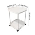 thumbnail image 3 of Komiseup Home Sofa Side Table Concise Rolling Coffee Table Personalized Plastic Bedside Table For Bedroom Double-Tier Storage Rack, 3 of 6