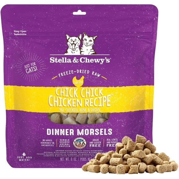 Stella & Chewy's Freeze-Dried Morsels for Cats - Chick, Chick, Chicken - 8 Ounce Bag