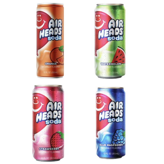 Airheads Soda Assorted Flavors 4-Pack 12 Oz