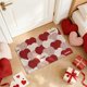 thumbnail image 4 of Alfombras de baño, alfombras para sala de estar, alfombra de área, alfombra de baño, alfombra de entrada roja con forma de corazón, alfombra de entrada, alfombra de pelo en bucle, alfombra antidesliza, 4 of 6
