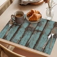 thumbnail image 3 of Teal Wood Grain Placemats Set of 4, Farmhouse Board Non-Slip Place Mats Washable Table Mats for Kitchen Dining Table Decorations Indoor/Outdoor, 3 of 9