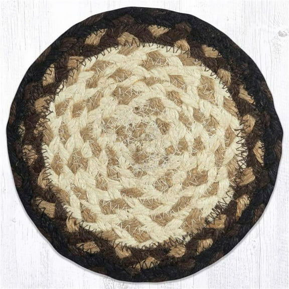 Capitol 52-LC313 7 x 7 in. Jute Round Coaster, Mocha & Frappuccino - Large