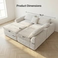 thumbnail image 5 of CARZZI 108'' Modular Sectional L-Shaped with Chair,Deep Seat Boneless Corner Couch for Living Room,Plush Corduroy Couch with Detachable Sofa Set,No Assembly(Left Facing Chaise，White), 5 of 8