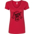 thumbnail image 3 of Inktastic Cancer Awareness Faith over Fear Women's V-Neck T-Shirt, 3 of 5