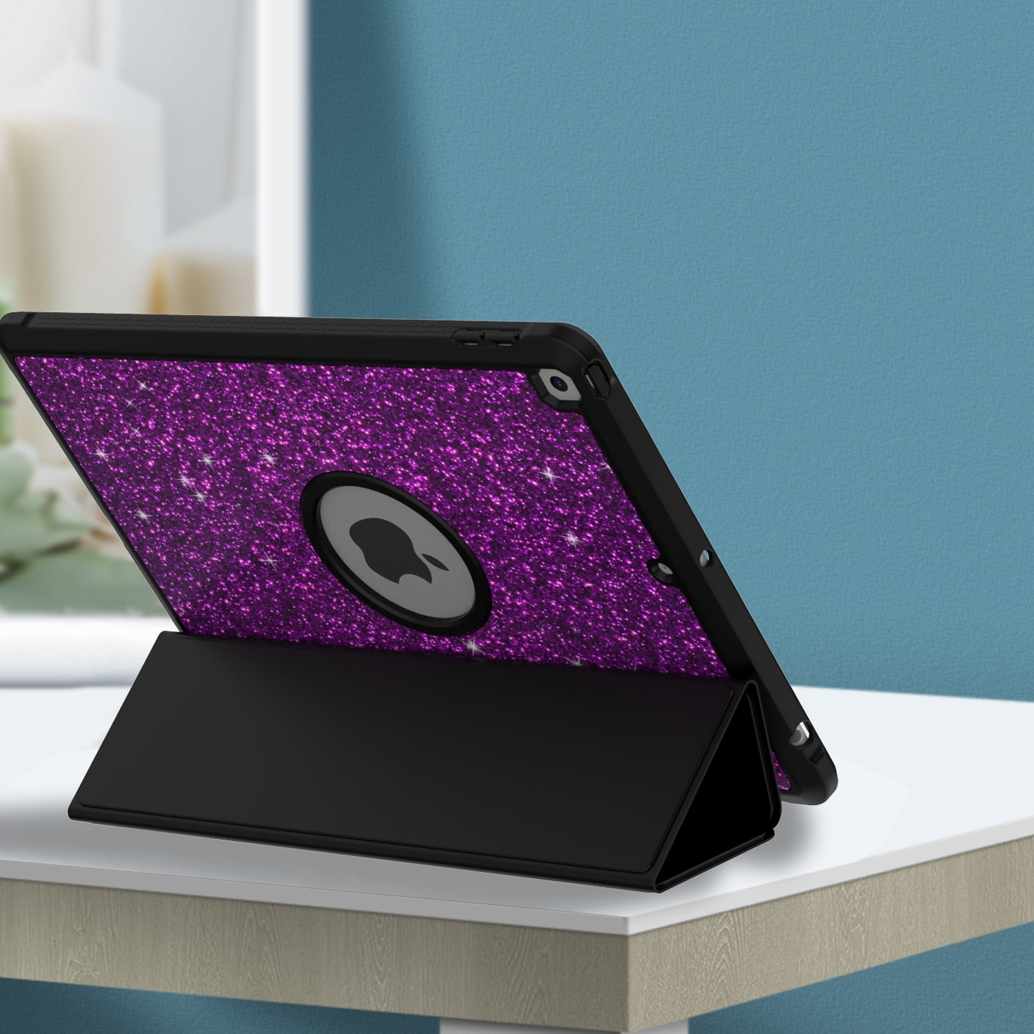 Allytech 10.2" Trifold Stand Tablet Case, Purple
