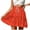 Orange, variant on Wdfiry Boho Short Skirts for Women Fashion Solid Color Dot Printed Midi Skirt Summer Casual Drawstring Elastic High Waist Beach Skirt