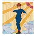 thumbnail image 3 of Ambesonne Feminist Shower Curtain, Woman Showing Fist, 69"Wx70"L, Multicolor, 3 of 3
