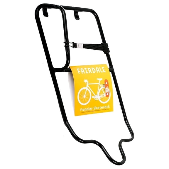 Fairdale Bike Pannier SkateRack v2 Skateboard Holder Black for Rear Bicycle Rack