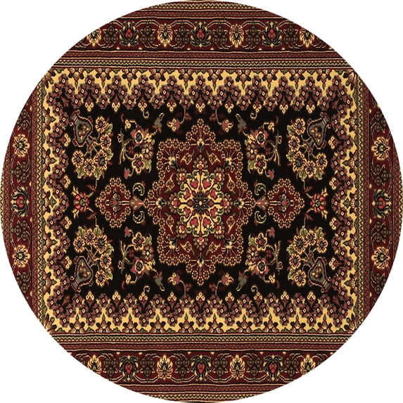 Ahgly Company Indoor Round Persian Brown Traditional Area Rugs, 7' Round