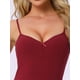 thumbnail image 5 of Camisón de noche sin mangas de punto acanalado para mujeres INSPIRE CHIC, elegante vestido de dormir midi de verano, camisón rojo, 5 of 6