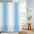 thumbnail image 4 of Shower Curtains for Bathroom, Sky Blue White Waterproof Fabric Shower Curtain, Gradient Vertical Stripes Minimalist Decorative Bathroom Curtain for Bathtub, 72"x72", No Hooks Included, 4 of 9
