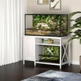 thumbnail image 2 of Herture 40-120 Gallon Reptile Tank Stand with Power Outlet, Terrarium Stand with Storage Cabinet, 48" X 24" Tabletop, Reptile Terrarium,Turtle Tank White PG08XYW, 2 of 7