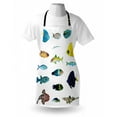 thumbnail image 3 of Maritime Apron Marine Life Creatures with Cardinalfish Clownfish Stingray Exotic Fauna Sea Theme, Unisex Kitchen Bib Apron with Adjustable Neck for Cooking Baking Gardening, Multicolor, by Ambesonne, 3 of 3