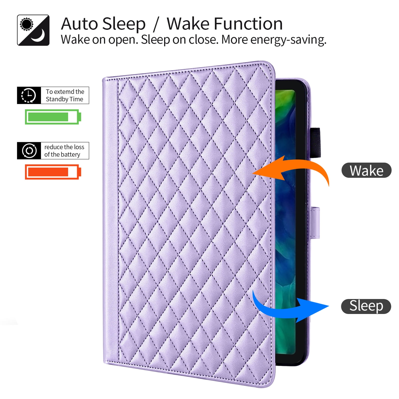 ChicShell Case for iPad Air 11-inch (2024), iPad Air 5th/4th Gen, iPad Pro 11 (4th/3rd/2nd/1st Gen), Multi-Angle View, PU Leather Auto Sleep/Wake Case with Pencil Holder, Purple