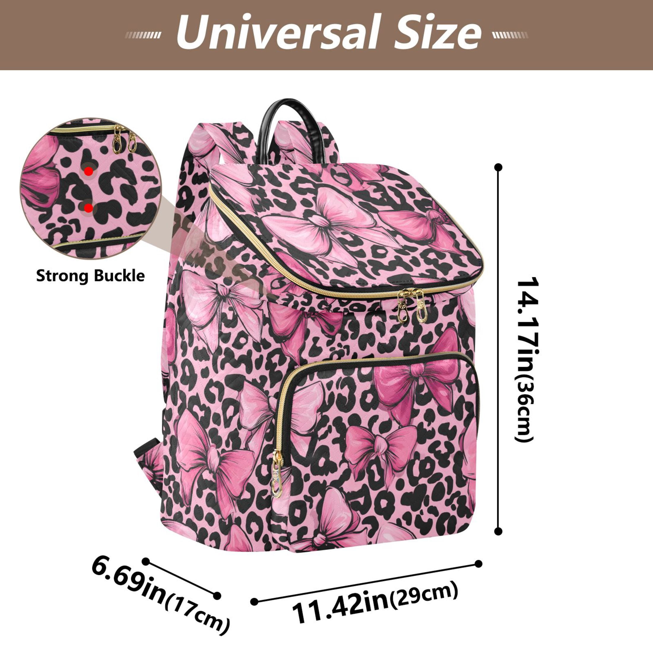ALAZA Bows on Leopard Travel Backpack Laptop Bag Large Capacity Daypack