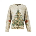 thumbnail image 6 of WTOBBY Women's Christmas Print Knit Cardigan, Fun and Festive Holiday Sweater for Fall and Winter, Long Sleeve Pullover with Seasonal Designs,Beige L, 6 of 6