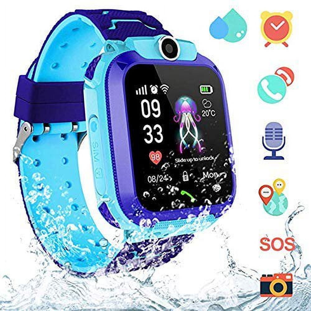 POINTERTECK Kids Smartwatch Waterproof AGPS Tracker Anti-Lost Smart Watch Phone for Children 3-12 Girls Boys SOS Call Remote Camera Two Way Call Touch Screen Games Christmas Birthday