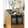 thumbnail image 5 of Table Runner 36 Inches Long for Kitchen Dining, Stained Glass Dresser Scarf Farmhouse, Dining Table Decorations for Wedding/Parties, Vintage Abstract Botanical Plant 13 x 36 In, 5 of 8