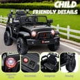 thumbnail image 6 of Okybaby 12V Kids Ride on Truck Car with Parents Remote,Electric Power Ride on Toy Car with LED Light,USB/TF Slot,Bluetooth,MP3,Ride on Truck Car for Kids Aged 3+, Black, 6 of 7