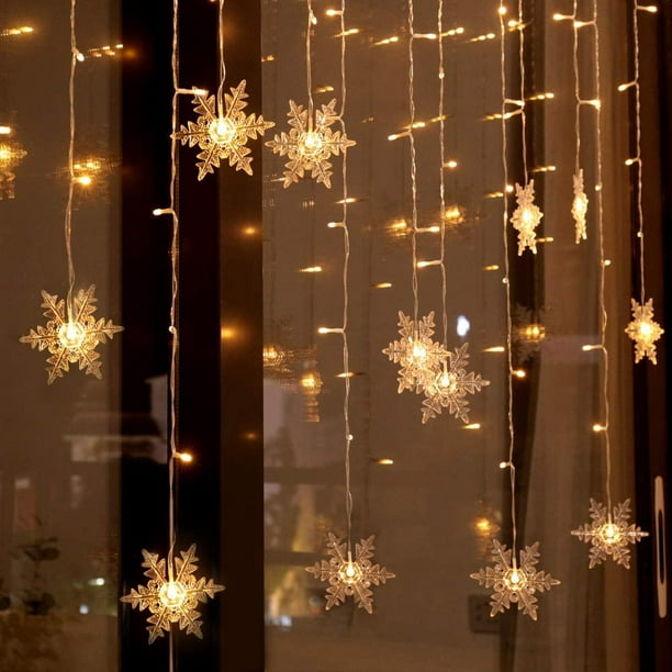 Rideau lumineux 138 LED - Guirlandes lumineuses avec étoiles et