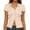 Beige, variant on Womens Summer Tops Button Up Ribbed Short Sleeve Cardigan Pure Color T Shirt Shirts for Women Black L