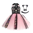 thumbnail image 3 of Tisuna Girl'S Halloween Dress Graphic Print Sleeveless Suspender Dresses With Headband, Tail Comfortable Girls Halloween Theme Party Dress Size 4-5 Years Pink, 3 of 5
