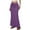 Purple, variant on WENWU Women's Casual High Waist Drawstring Elastic Waist Midi Skirt with Back Slit for Daily Spring Summer Basic Solid Skirt Linen Skirts for Women Girls Skater Skirt