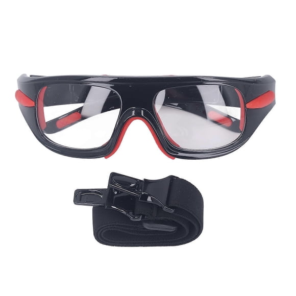 Lunettes de sport de basket-ball noires en polycarbonate anti-collision, monture myope légère avec cordon et étui à lunettes, lunettes de football