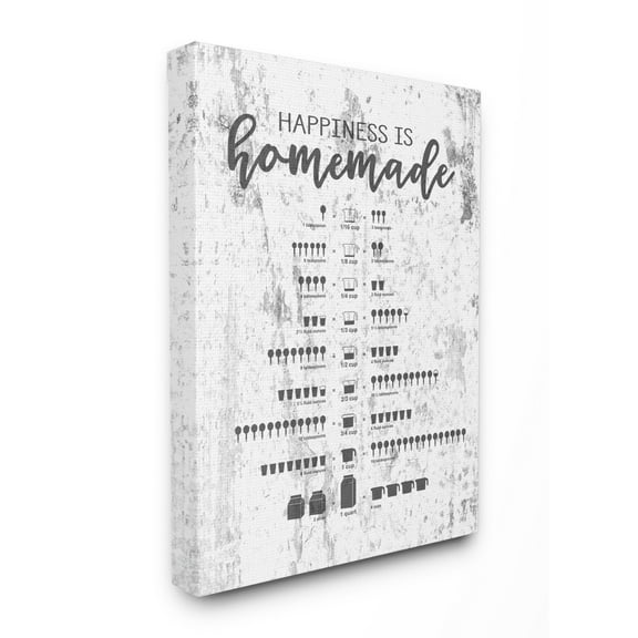 The Stupell Home Decor Collection Happiness Is Homemade Chart Oversized Stretched Canvas Wall Art, 24 x 1.5 x 30