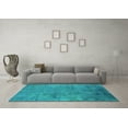 thumbnail image 3 of Ahgly Company Machine Washable Indoor Rectangle Oriental Turquoise Blue Industrial Area Rugs, 8' x 10', 3 of 4