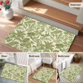 thumbnail image 6 of Tropical Plant Leaves Area&nbsp;Rug 2x3ft Watercolor Palm Leaf Linen Texture Non-Slip&nbsp;Washable Square&nbsp;Rugs Soft Felt Indoor Floor Mat for Bedroom Kitchen Living Room Bathroom, 6 of 9