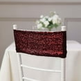 thumbnail image 2 of Efavormart 5 Pack - 6 x 15 Inch  Sequin Burgundy Spandex Chair Sashes Decoration Chair Sash Perfect for Events Banquet, Wedding, Supplies Party Ceremony & Receptions, 2 of 11