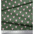 thumbnail image 2 of Soimoi Green Cotton Voile Fabric Pink Heart Print Fabric by the Yard 42 Inch Wide, 2 of 3