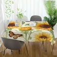 thumbnail image 6 of Sunflowers Butterfly Rectangle Tablecloth Waterproof Polyester Table Clothative Stain Resistant & Wrinkle Resistant Washable Table Cover for Dining Table/Party/Camping 54x54 Inch Decor Gift, 6 of 7