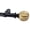 Black with Gold, variant on MERIVILLE 1" Diameter Single Curtain Rod Set with Fluted Ball Finials, Adjustable 28–48", Royal Gold Finish