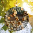thumbnail image 3 of Metal Hanging Wind Spinners & Chimes - Elegant Circular Design with Concentric Patterns for Yard & Garden Decor Rustic Charm, 3 of 6