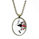 thumbnail image 1 of Tinta y acuarela flor planta Peonía Collar Colgante de cadena vintage Colección de joyas colgantes Unbranded M, 1 of 3