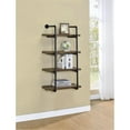 thumbnail image 2 of Pemberly Row Traditional Wood 24" Wall Shelf in Black and Rustic Oak, 2 of 6